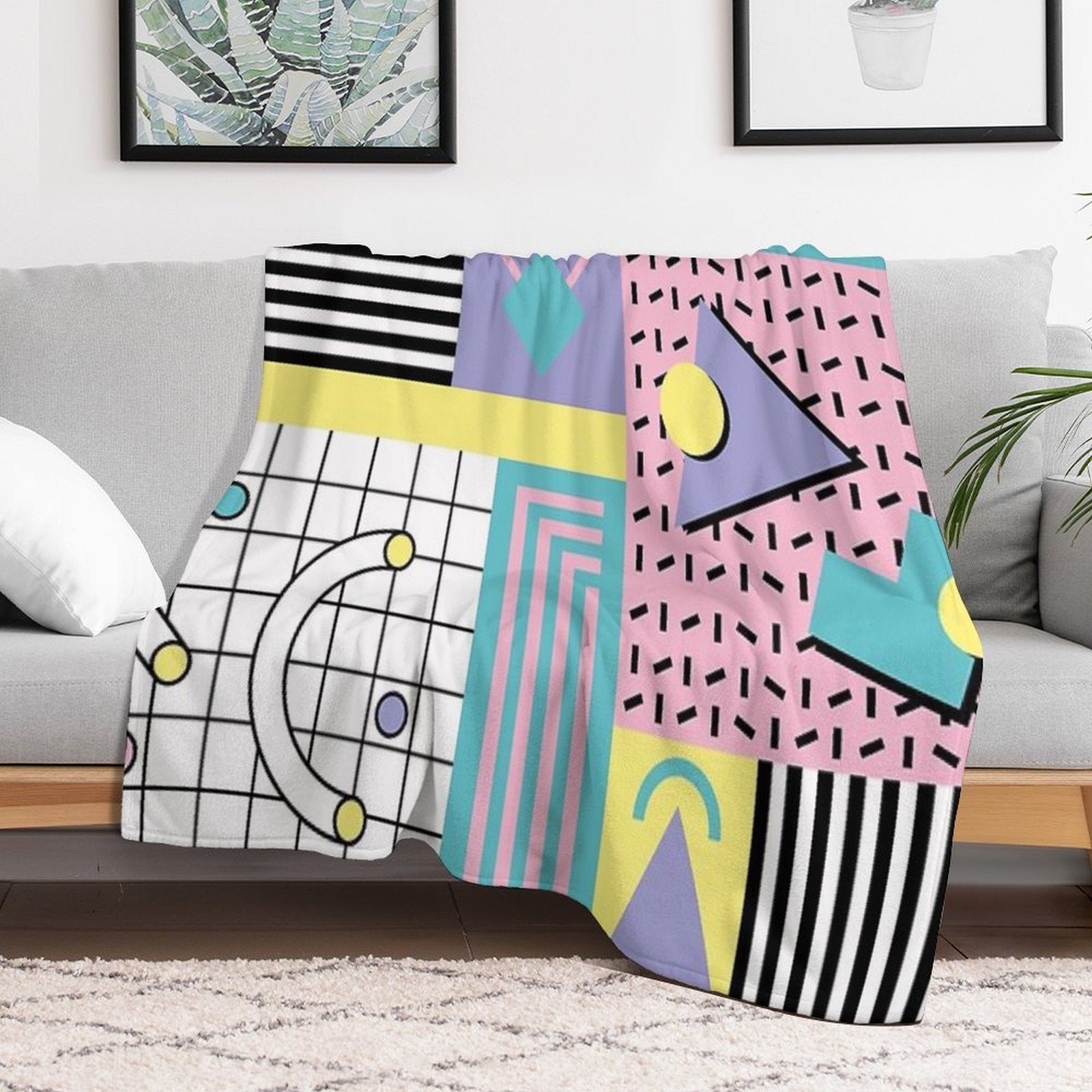 Memphis Pattern 25 - Retro 90s  80s Multi-functional Throw Blanket