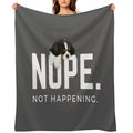 Nope. Not Happening. (Sleepy Cavalier King Charles Spaniel) Eco-conscious Throw Blanket