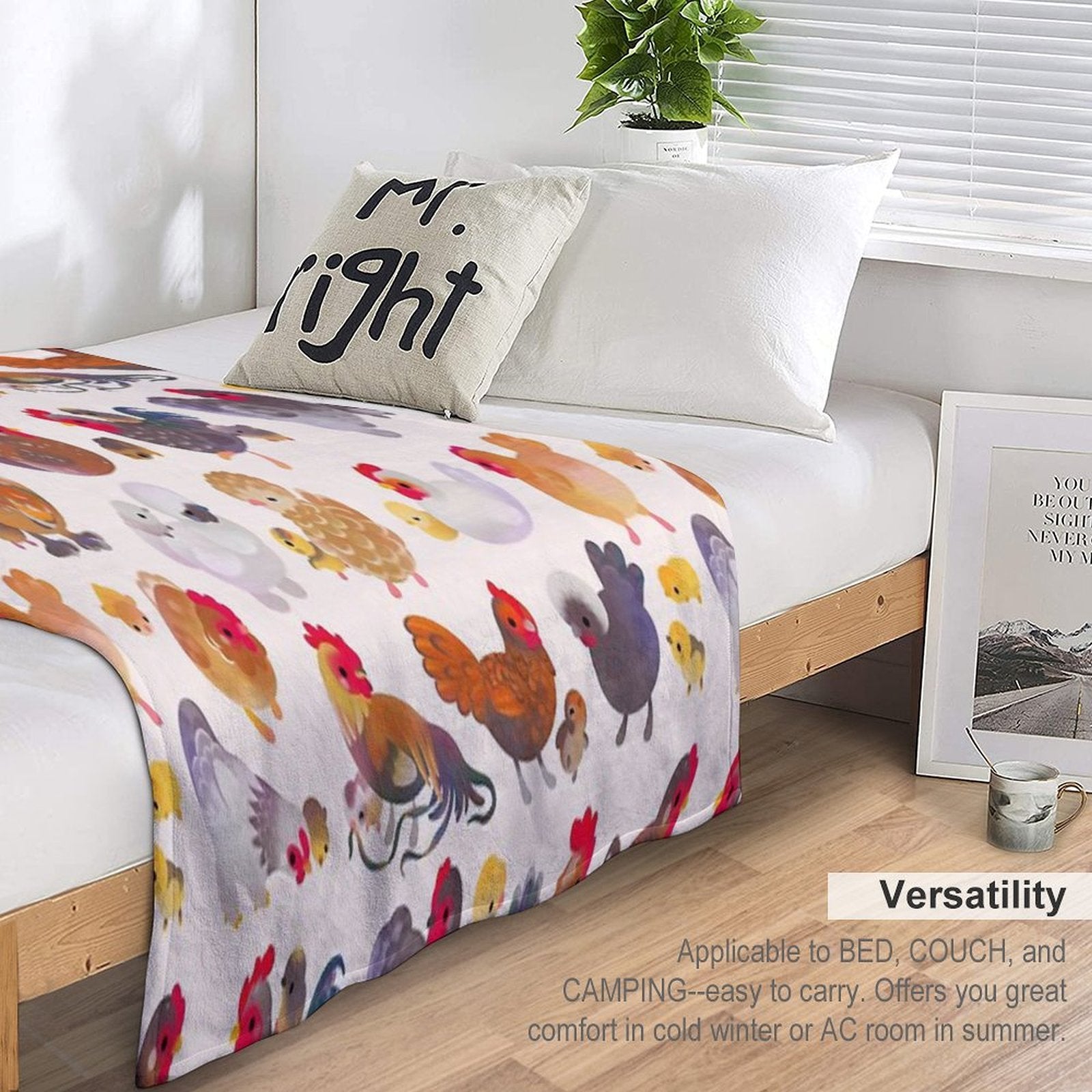 Chicken And Chick - Pastel Lightweight Throw Blanket