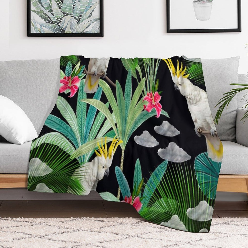 Cockatoo Pattern Sustainable Throw Blanket