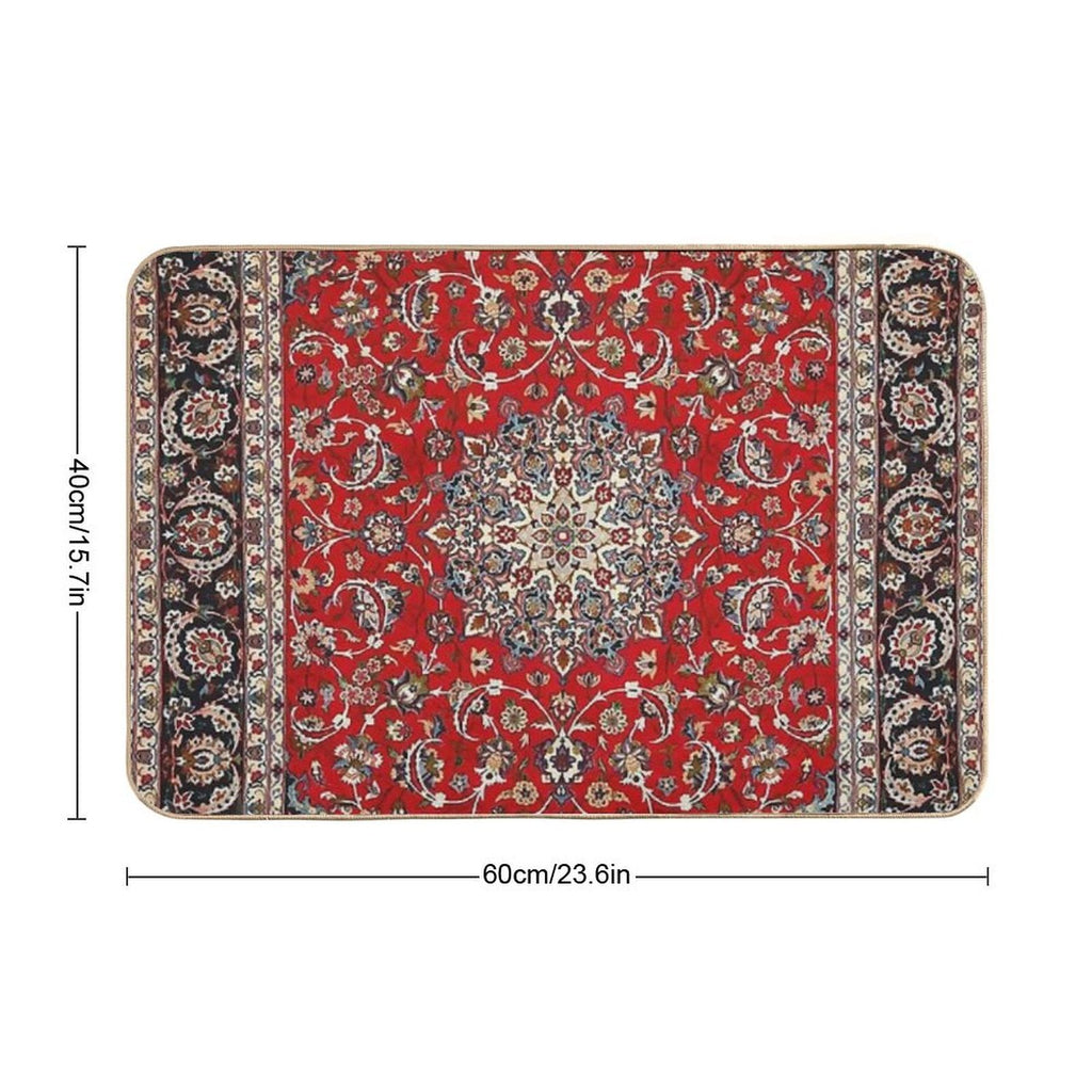 Fine Silk & Wool Isfahan Persian Rug Print  Toxin-Free Bath Mat