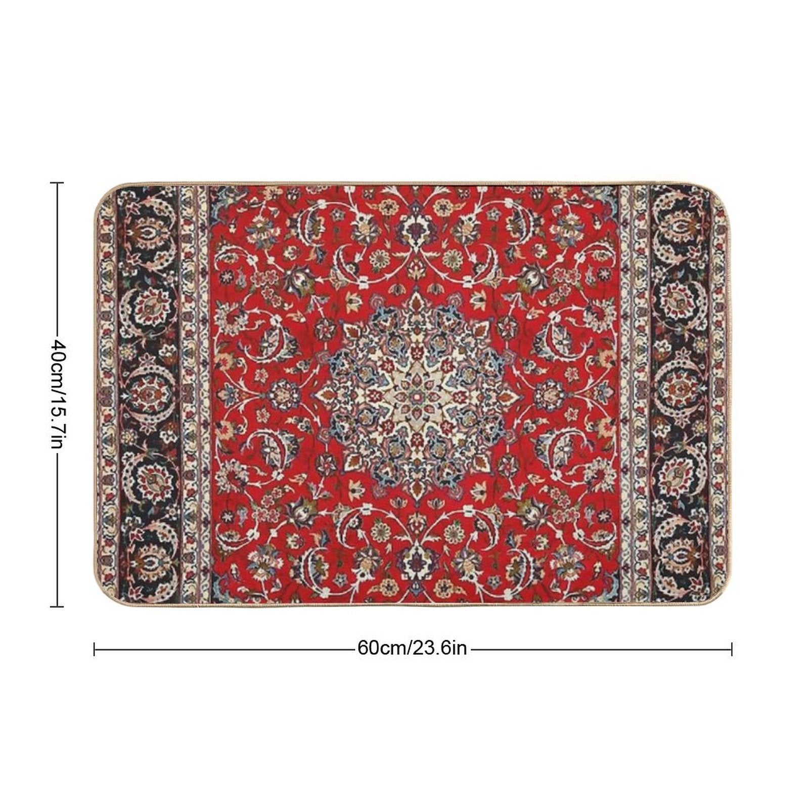 Fine Silk & Wool Isfahan Persian Rug Print  Toxin-Free Bath Mat