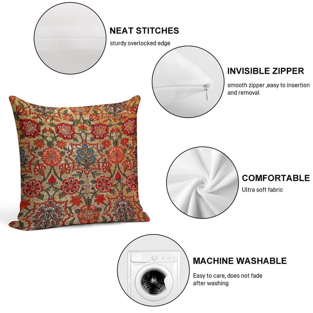 Ancient Turkish Tapestry Soft Washable Throw Pillow