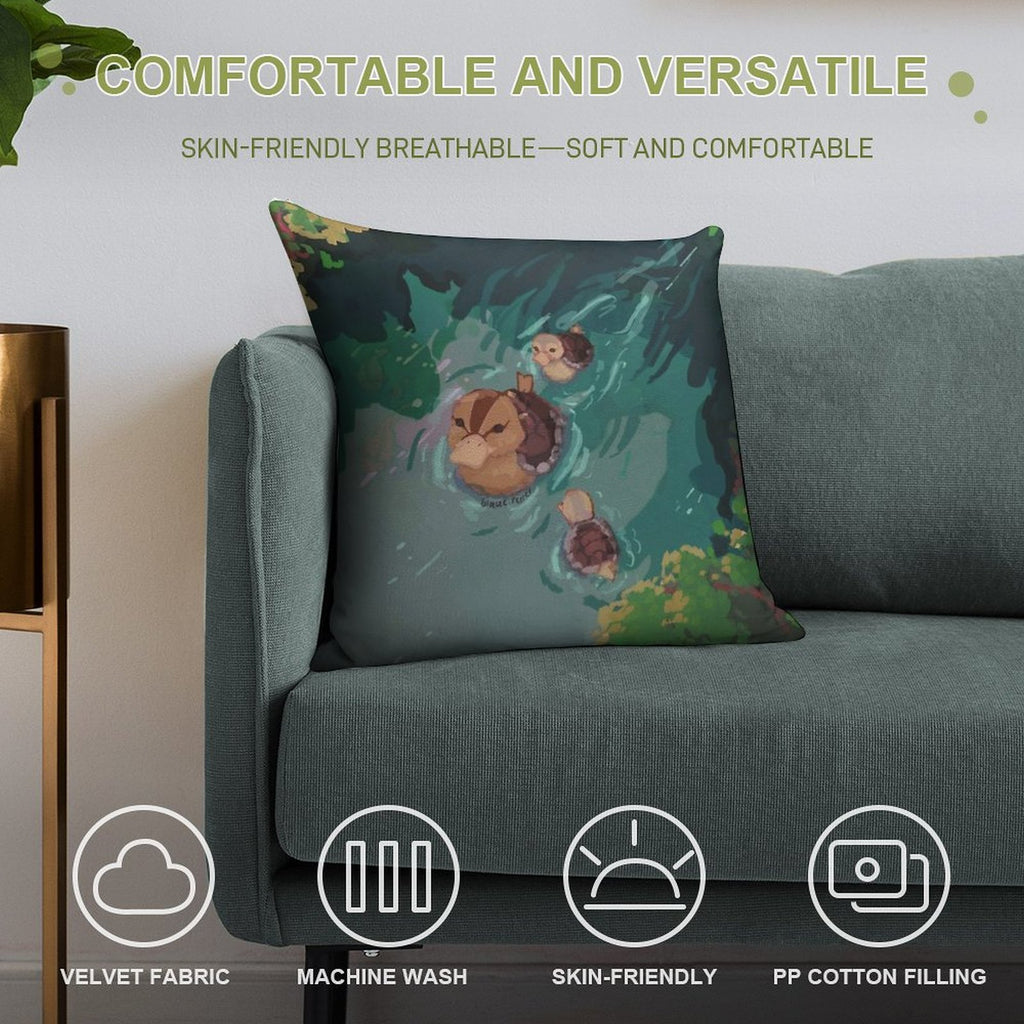 Turtle Duck Pond Avatar The Last Airbender Soft Warmth Comfort Throw Pillow