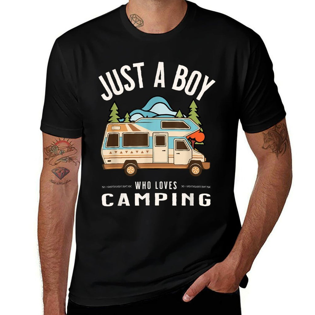 Just A Boy Who Loves Camping - Colorful Camper Van  Classic T-Shirt