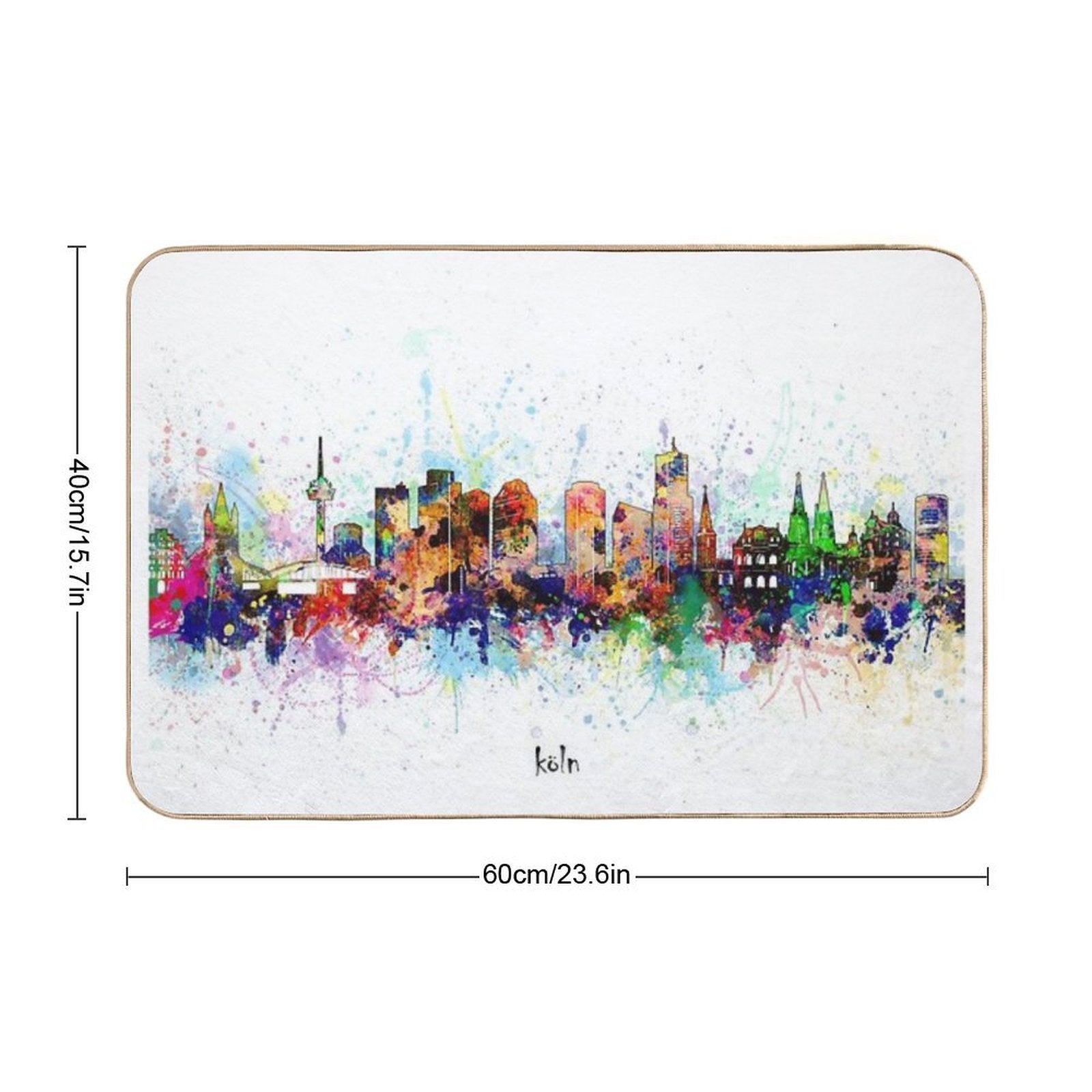 Cologne Skyline  Stain-Proof Bath Mat