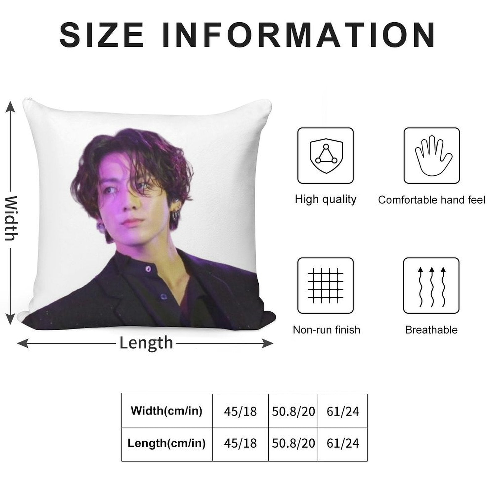 Long Hair JK Soft Durable Construction Throw Pillow