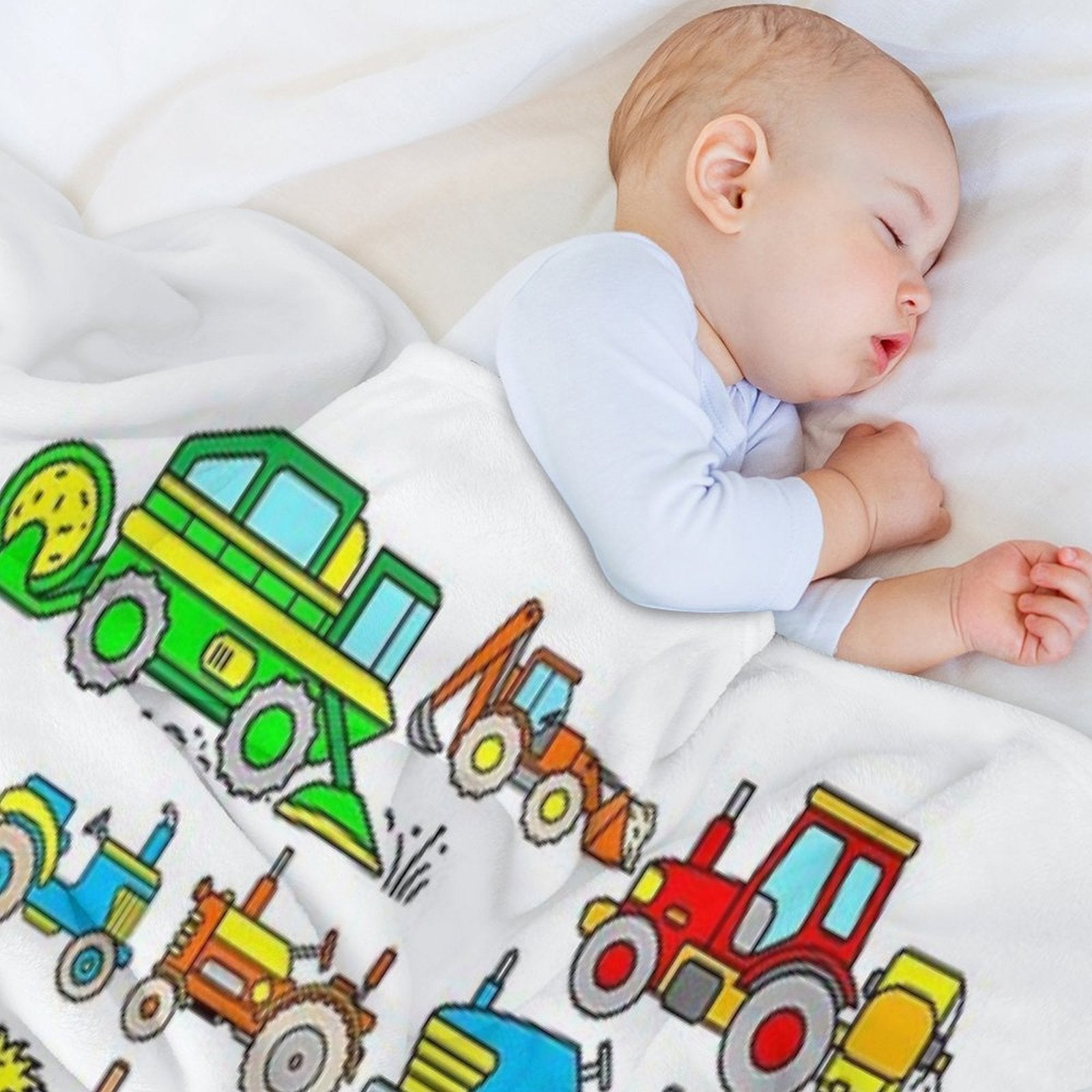 Tractors Farm Vehicles Compact Throw Blanket