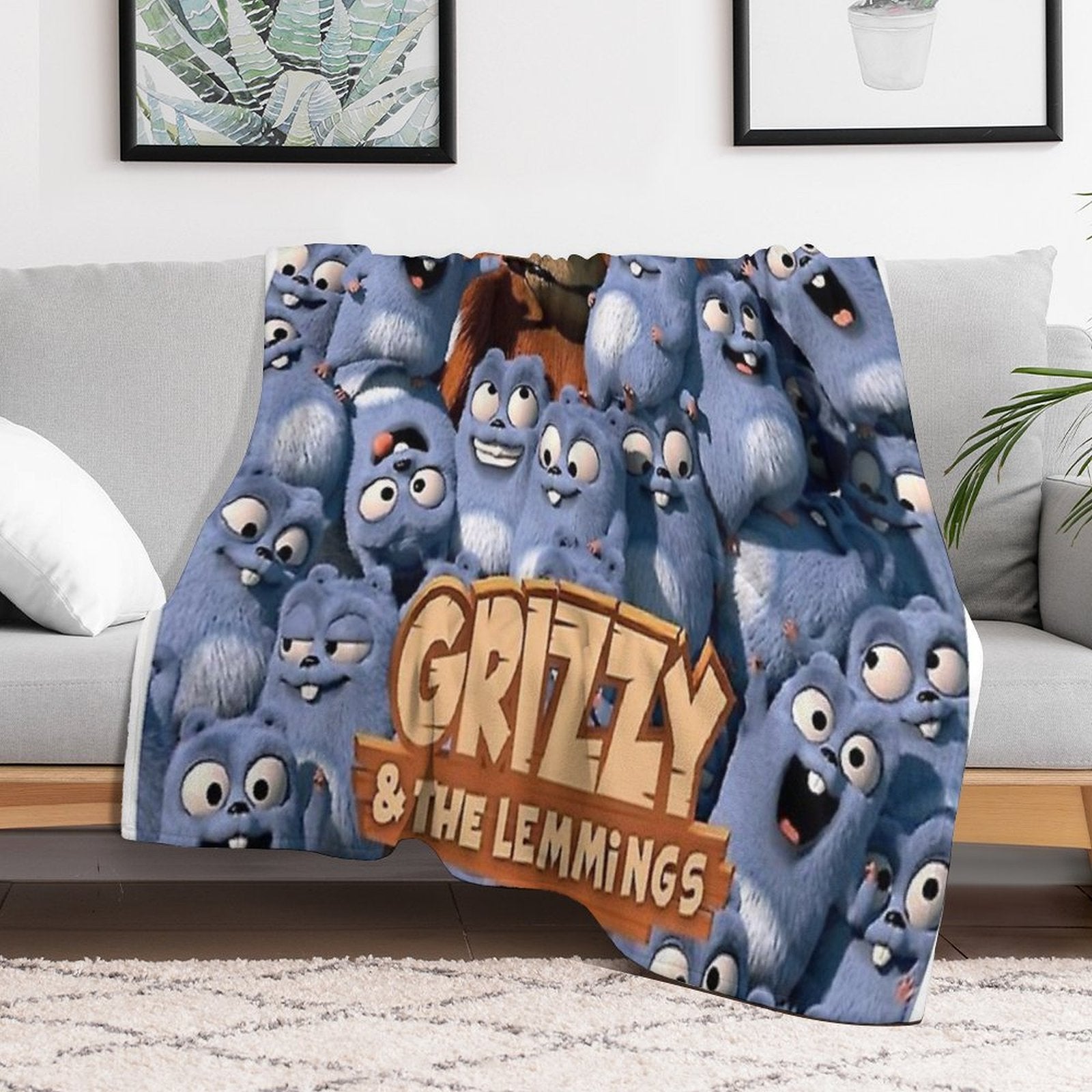 Grizzy And The Lemmings Shrink-resistant Throw Blanket