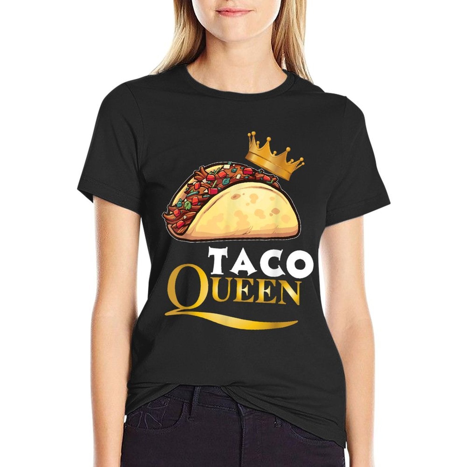 Taco Queen Tshirt For Women Tacos Mexican Food  Wrinkle-resistant T-Shirt