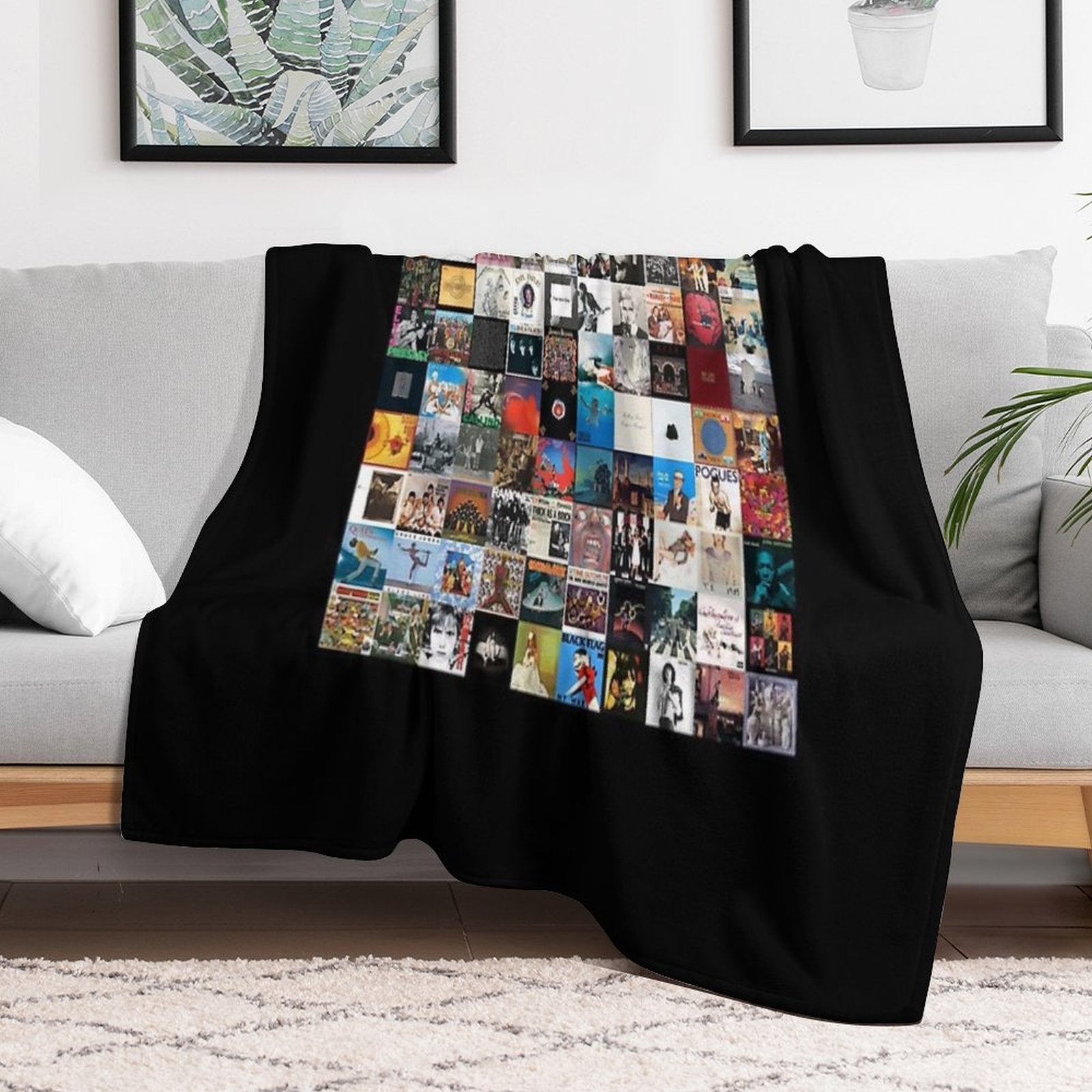 Greatest Album Collage Classic Sustainable Throw Blanket