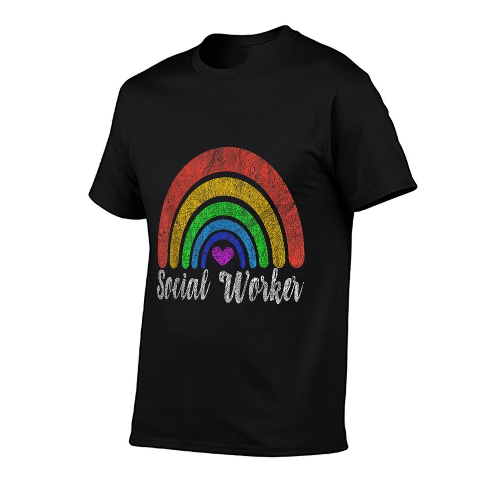 Vintage Retro Social Worker Rainbow Social Work Rainbow  Polyester Blend T-Shirt