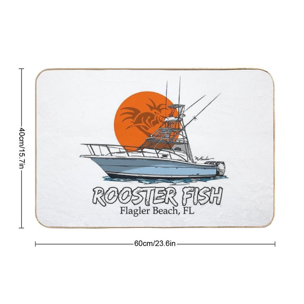 Rooster Fish Flagler Beach, Florida  Dirt-Trapping Bath Mat
