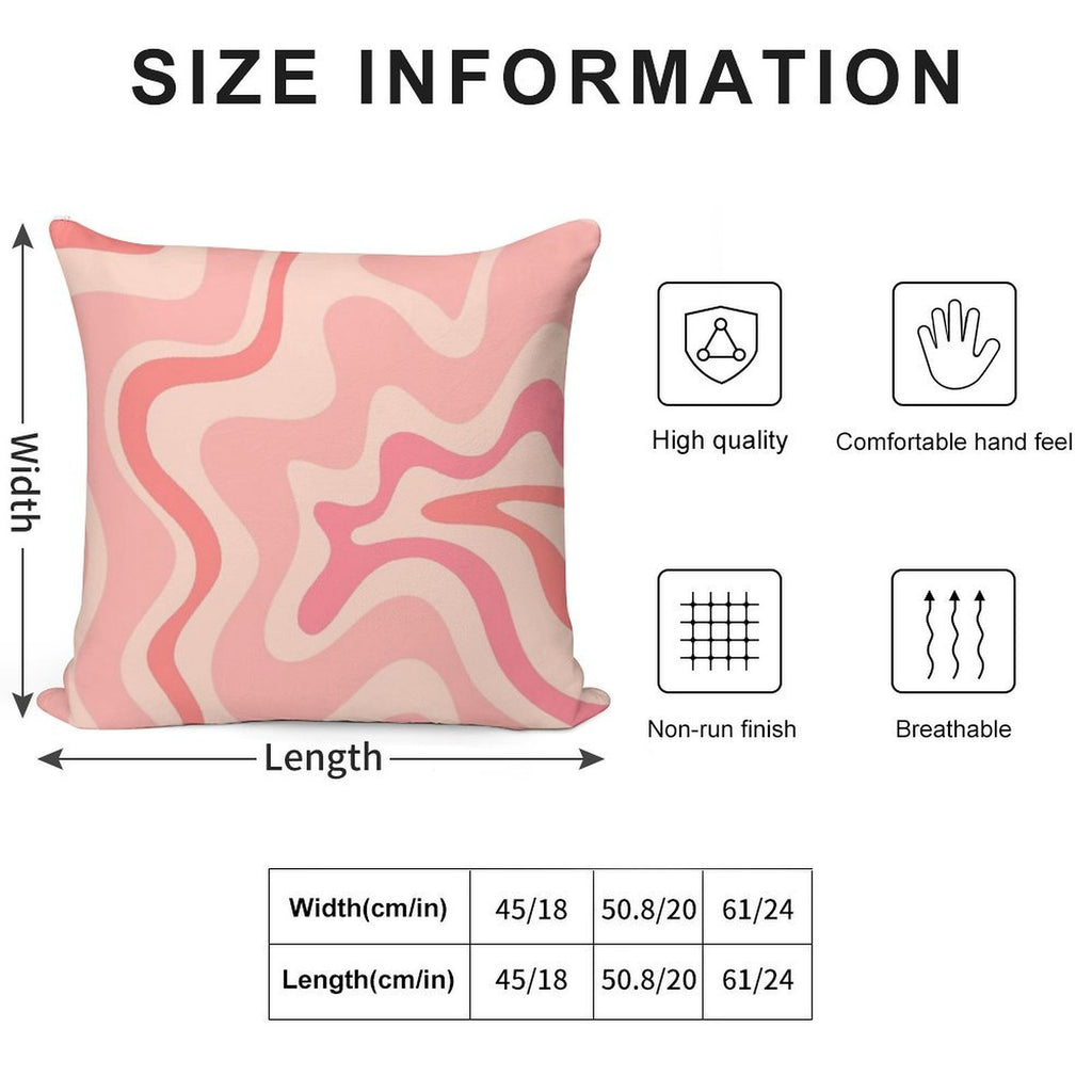 Liquid Swirl Retro Contemporary Abstract in Soft Blush Pink Soft Gift Ready Throw Pillow