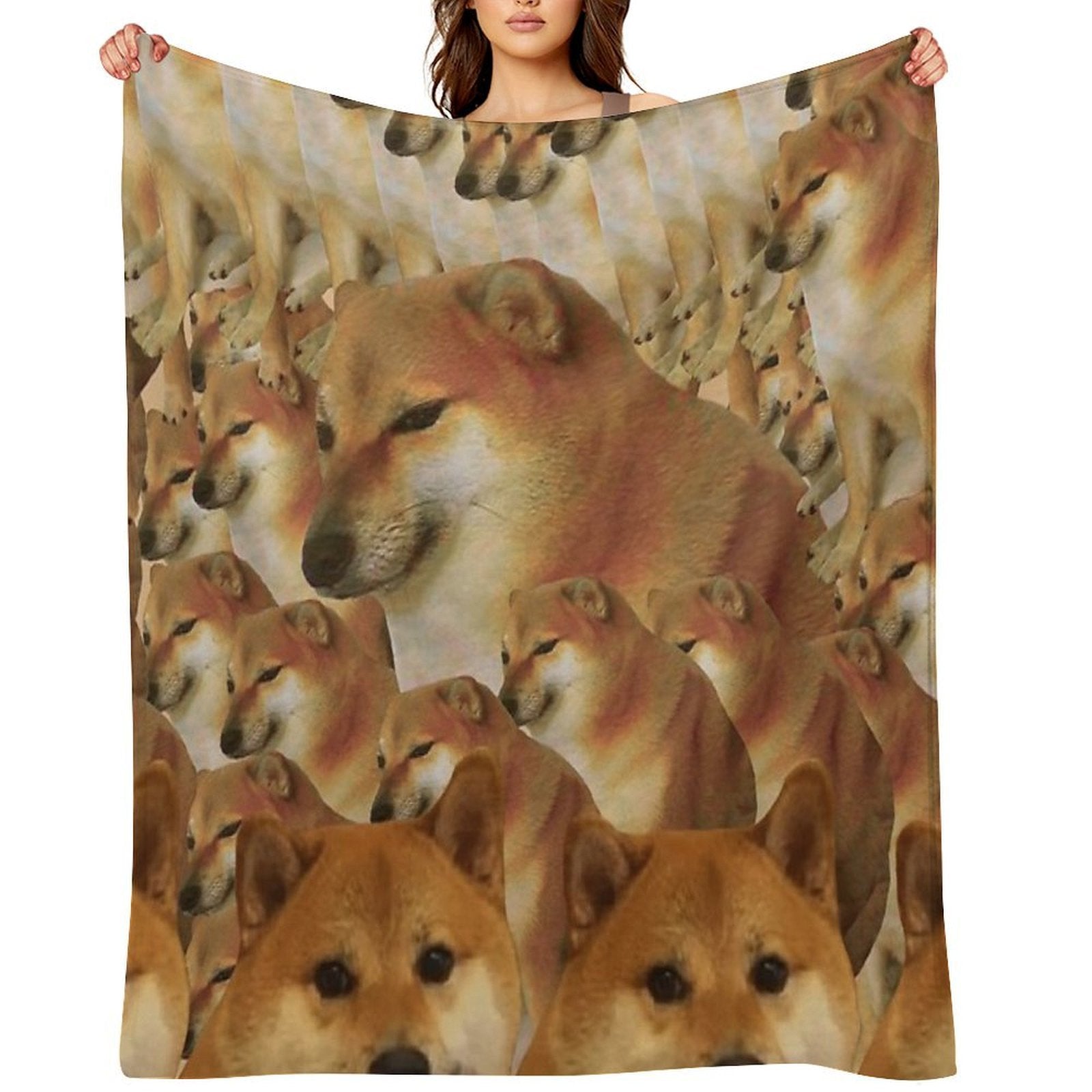 Cheems Galore Plush Throw Blanket
