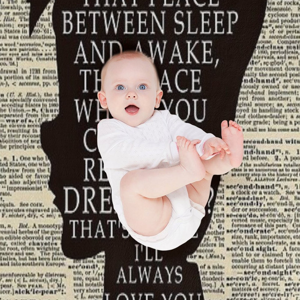 Peter Pan Over Vintage Dictionary Page - That Place Velvety-soft Throw Blanket