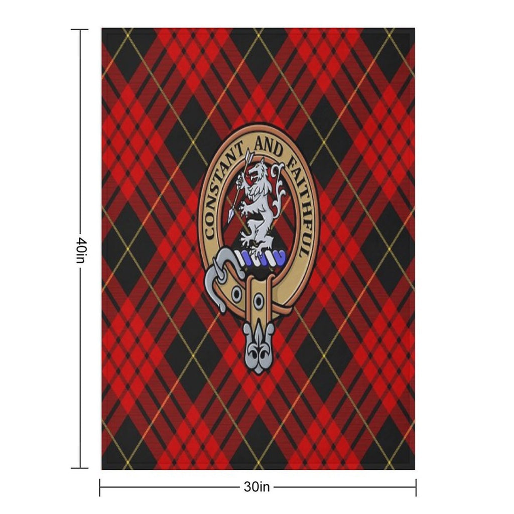 Clan MacQueen Crest over Tartan Premium Throw Blanket