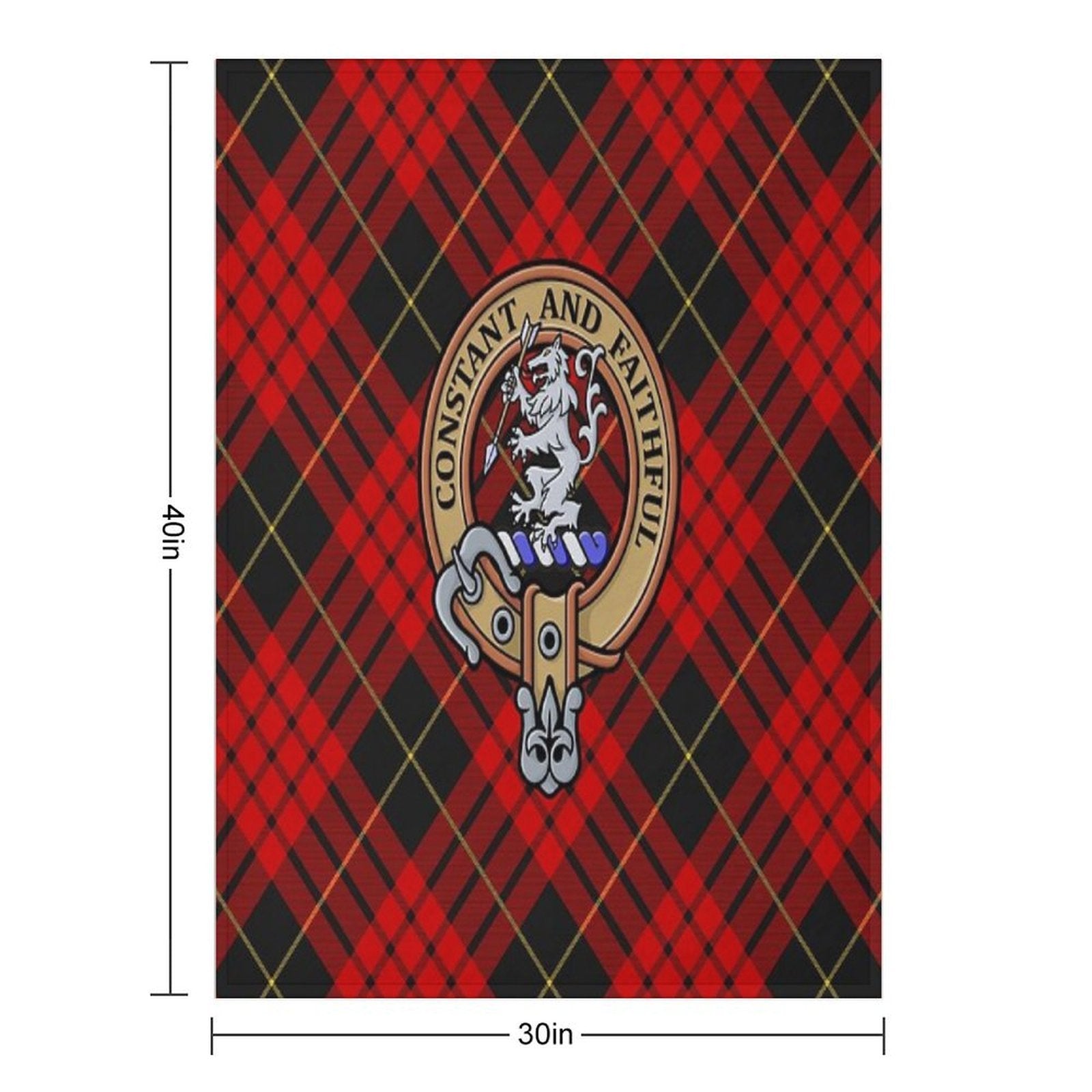 Clan MacQueen Crest over Tartan Premium Throw Blanket