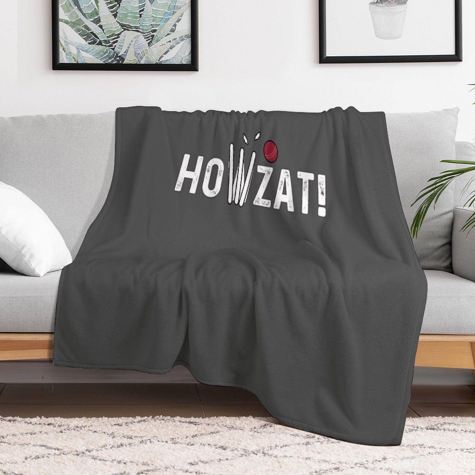 Cricket Lover Howzat Ball And Wicket by Cricket Fan Gifts Durable Throw Blanket