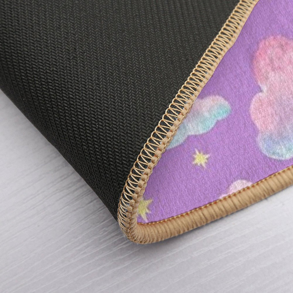 Purple Evening Sky with Moon, Stars And Clouds  Slip-Resistant Bath Mat