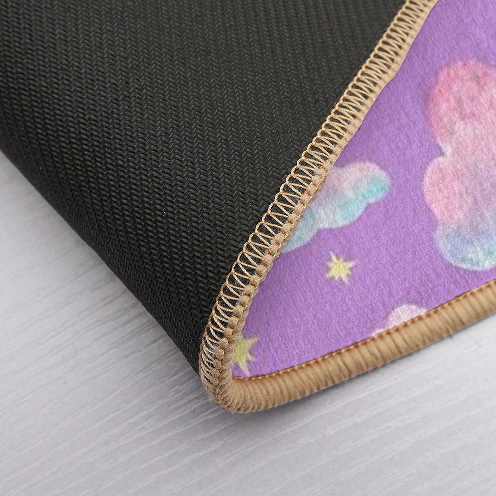Purple Evening Sky with Moon, Stars And Clouds  Slip-Resistant Bath Mat