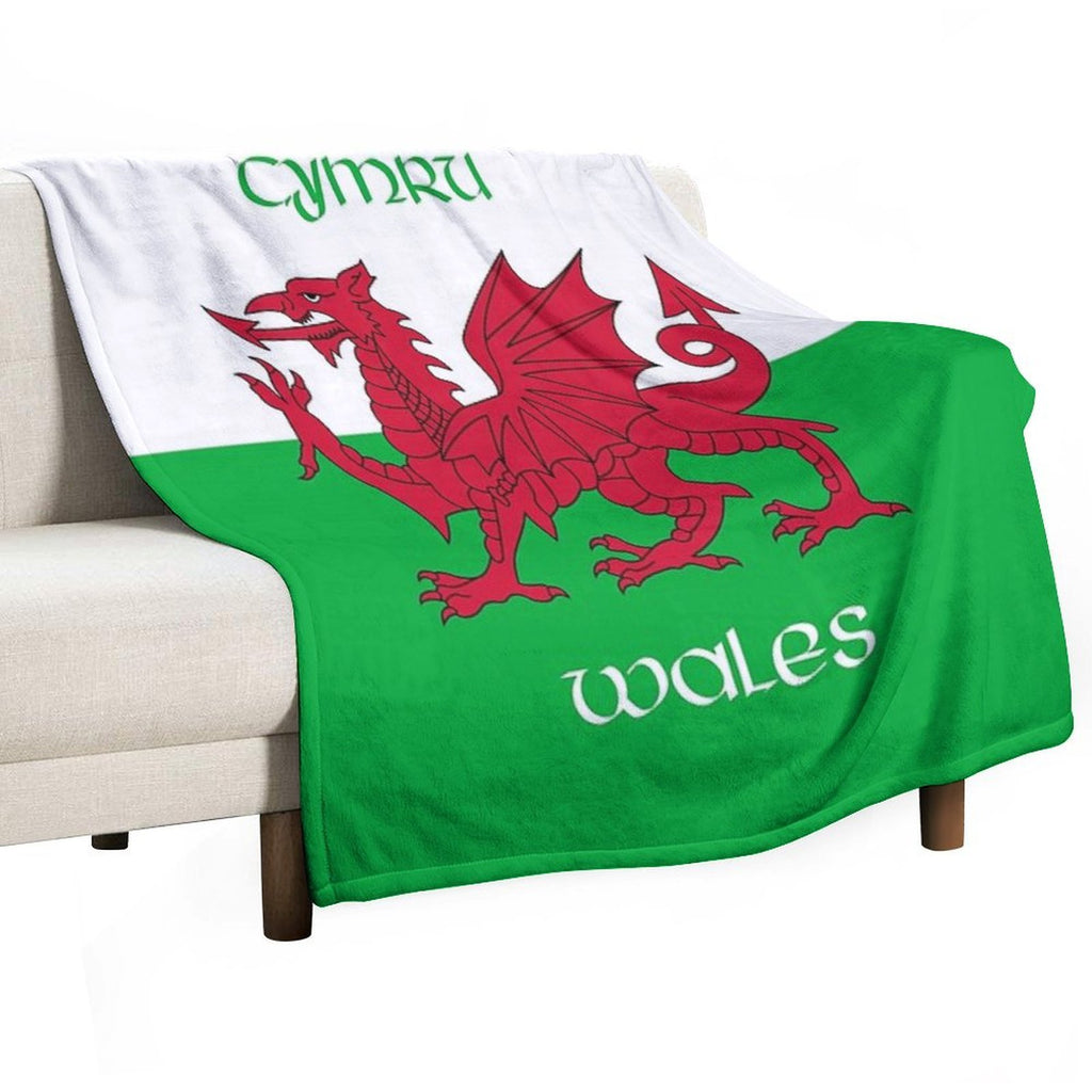 Cymru  Wales - The Welsh Dragon Flag Wrinkle-free Throw Blanket