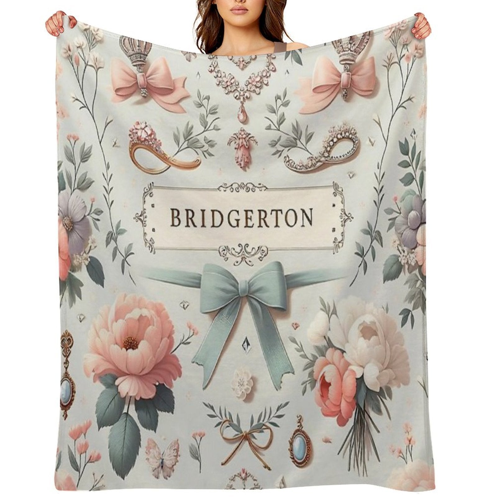 Whimsical World Of Bridgerton Print Compact Throw Blanket