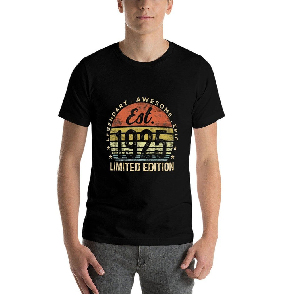 Est 1925 Limited Edition 100th Birthday Vintage 100 Year Old  Heathered Texture T-Shirt
