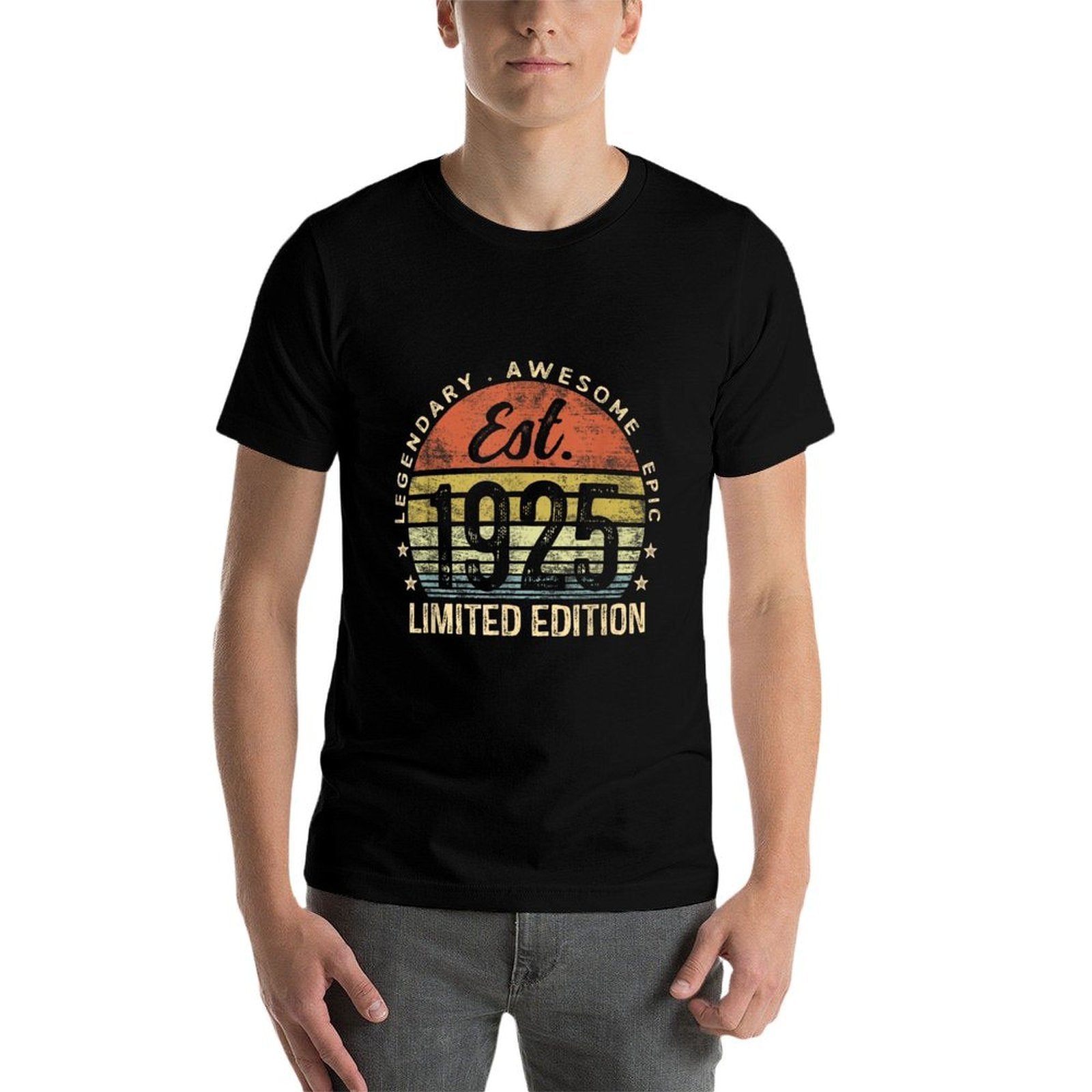Est 1925 Limited Edition 100th Birthday Vintage 100 Year Old  Heathered Texture T-Shirt