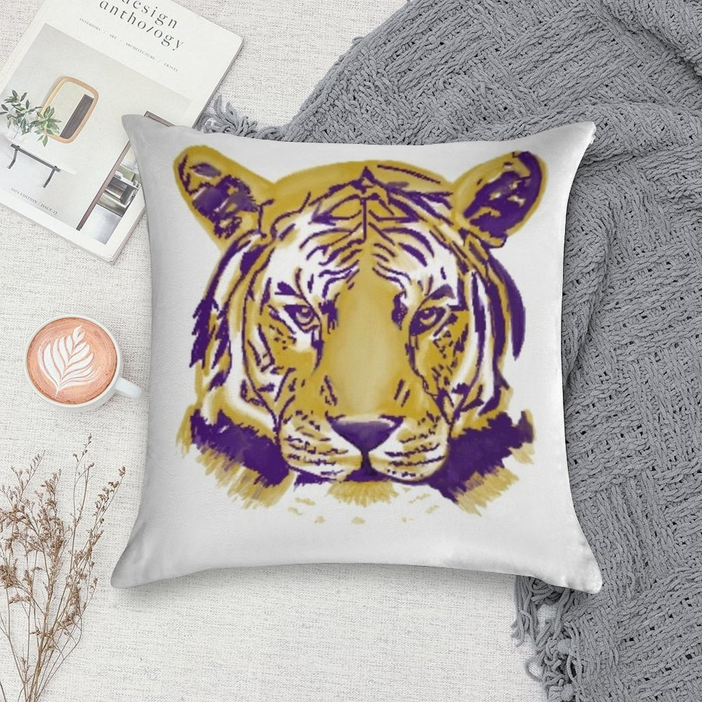 Tiger Full Face Soft Durable Construction Throw Pillow