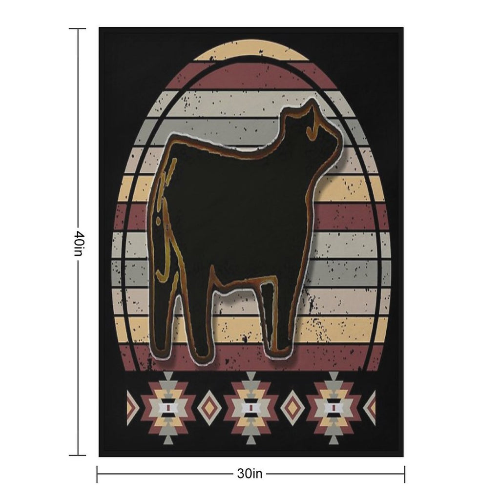 Livestock Show Steers - Market Steer Anti-pilling Throw Blanket