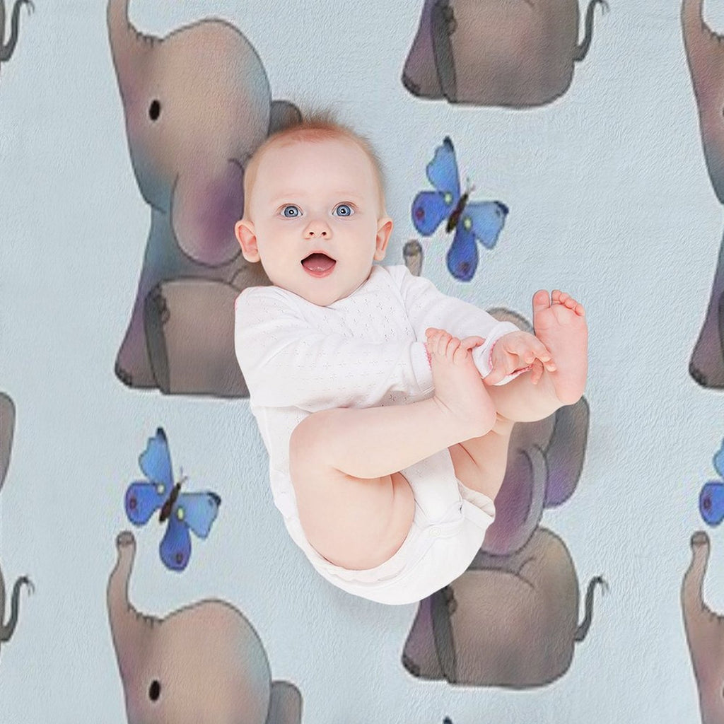 Elephant with A Butterfly Gift-ready Throw Blanket