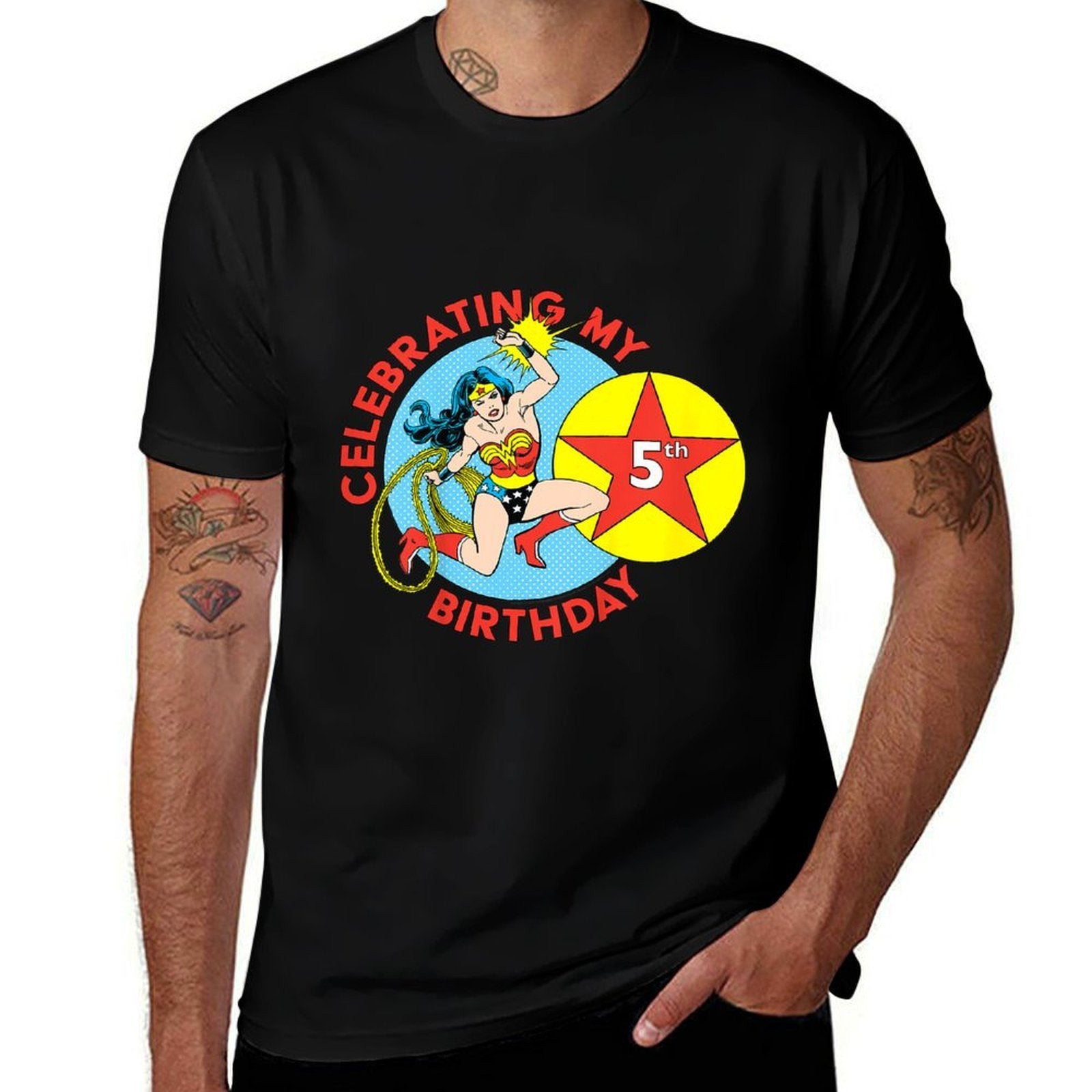 Kids DC Comics Wonder Woman Celebrating My 5th Birthday  Classic T-Shirt