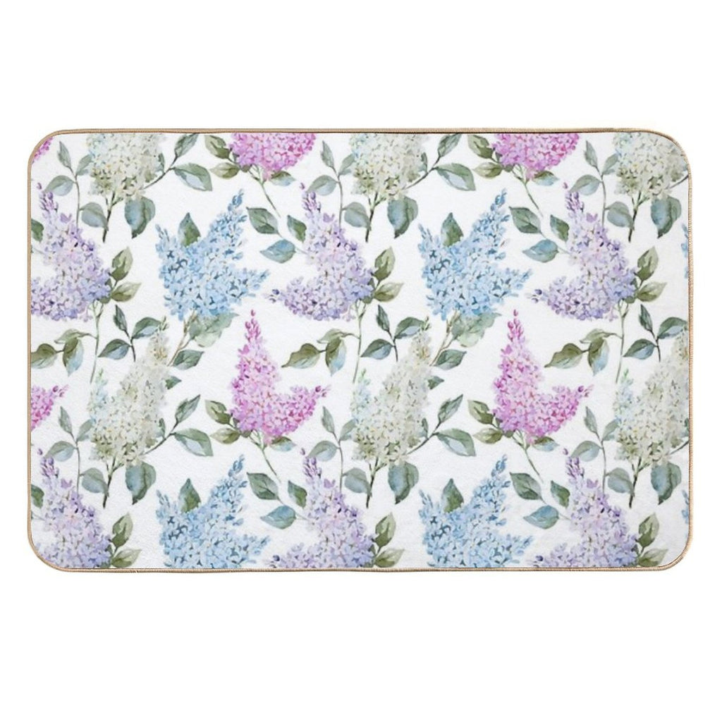 Lilac Flower Retro Vintage Pattern Durable Bath Mat