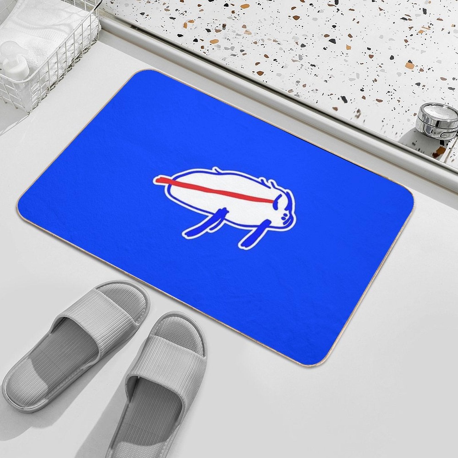 Josh Allen Drawing  Non-Slip Bath Mat