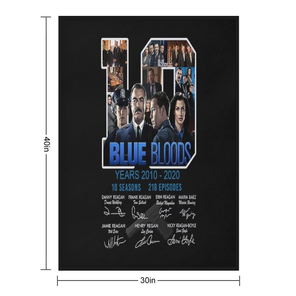 Blue Bloods Year 2010 – 2020 10 Seasons 218 Episodes Signatures Shirt Anti-pilling Throw Blanket