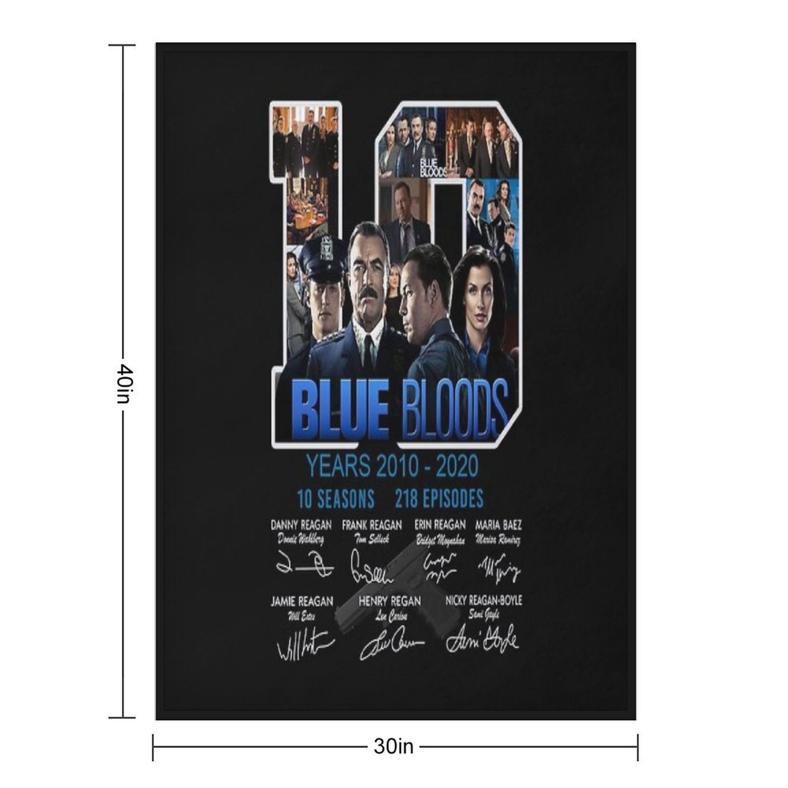 Blue Bloods Year 2010 – 2020 10 Seasons 218 Episodes Signatures Shirt Anti-pilling Throw Blanket