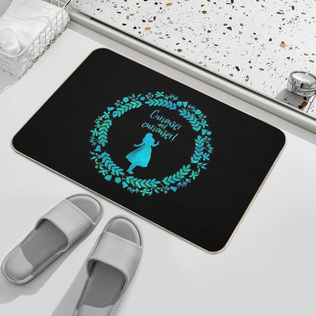Curiouser And Curiouser! Alice in Wonderland.  Repositionable Bath Mat