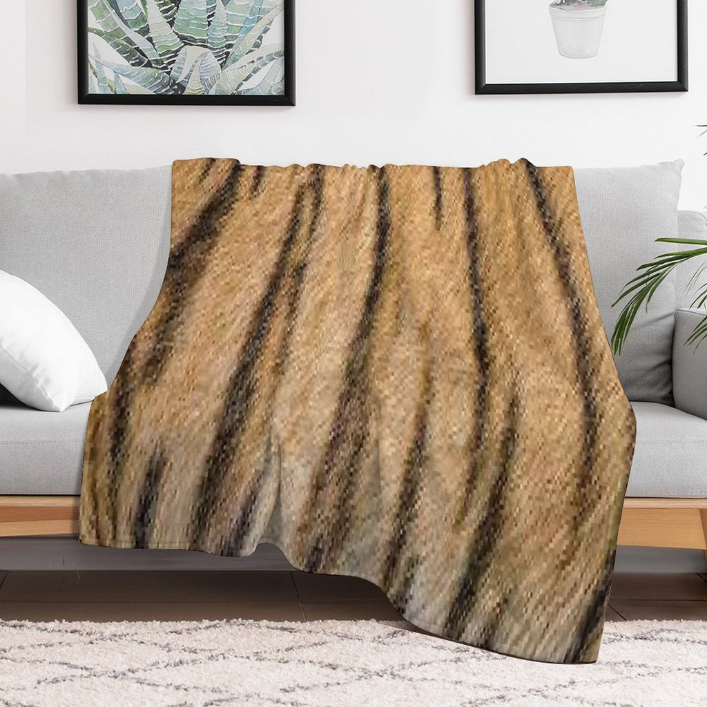 Tiger Fur Gift-ready Throw Blanket