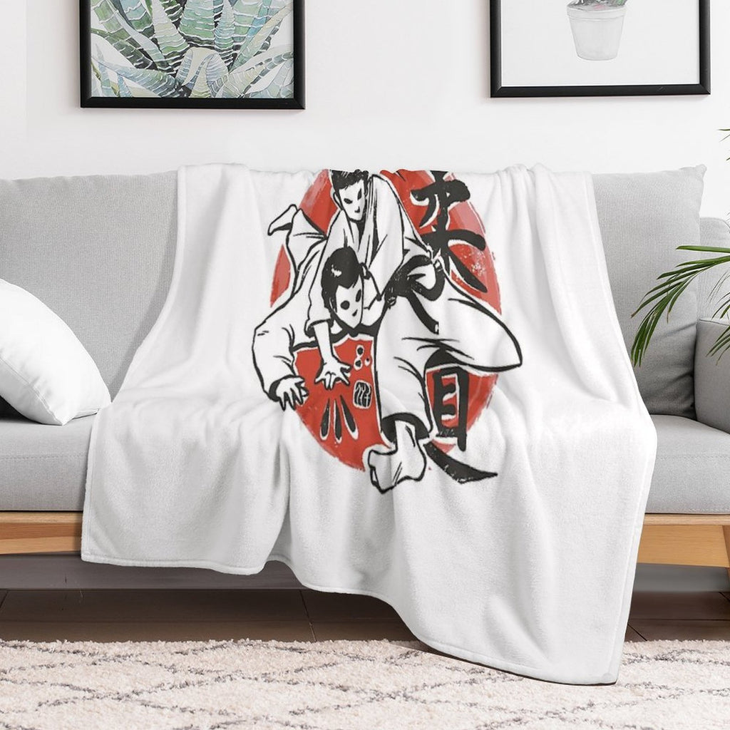 Martial Arts  Judo Easy Care Throw Blanket