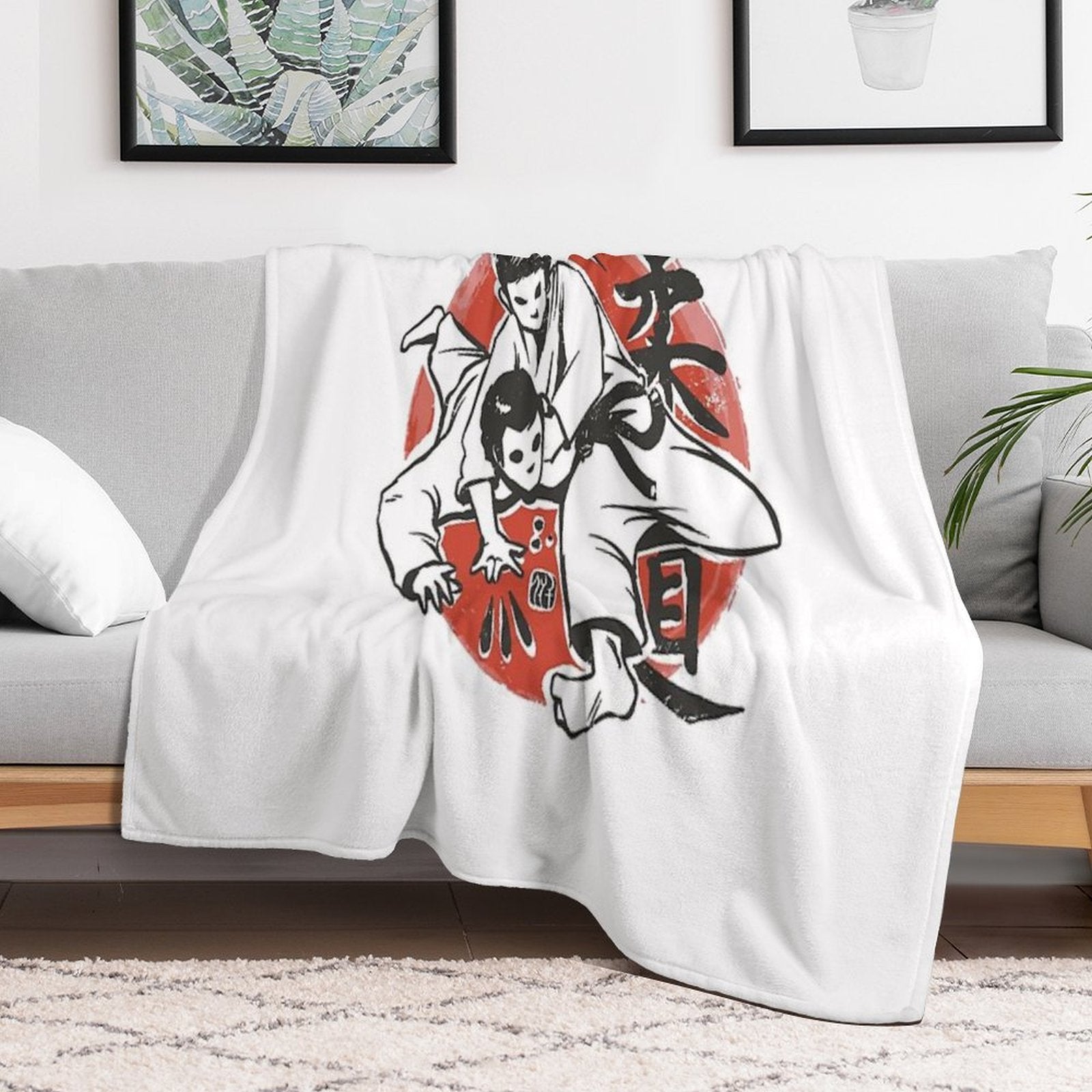 Martial Arts  Judo Easy Care Throw Blanket