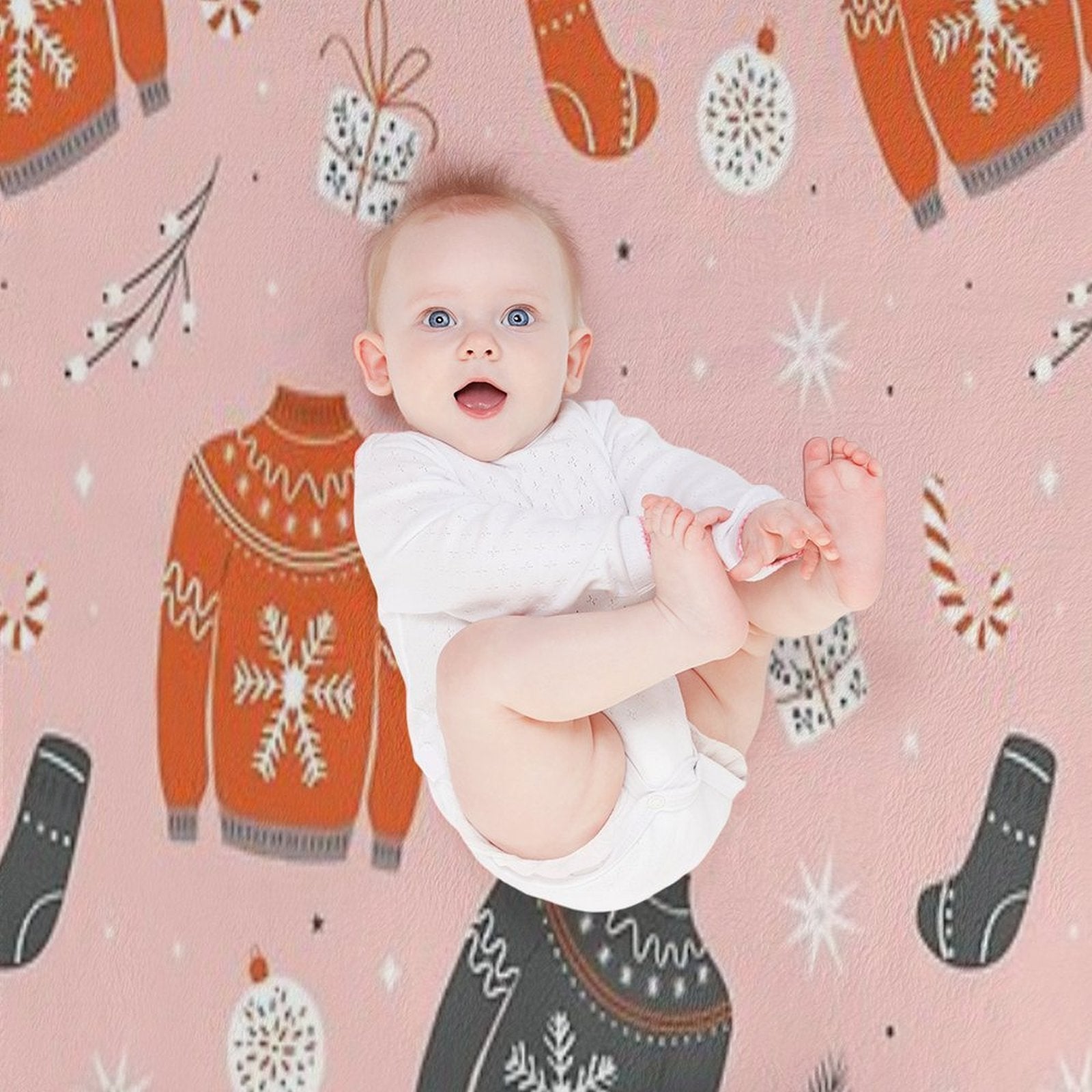 Christmas Sweater Pattern Pink Quick-dry Throw Blanket