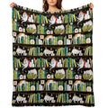 Library Cats - Whimsical Cats on The Book Shelves Gift-ready Throw Blanket