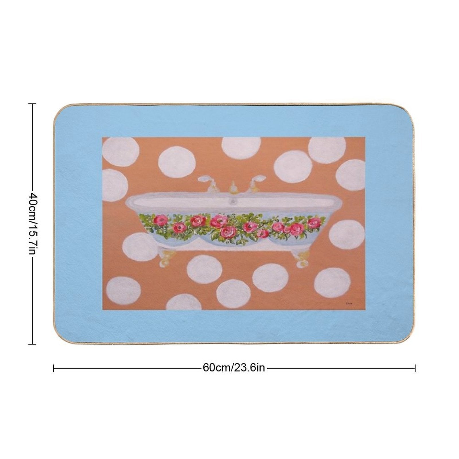 Circles And Suds Bathroom Art  Long-Lasting Bath Mat