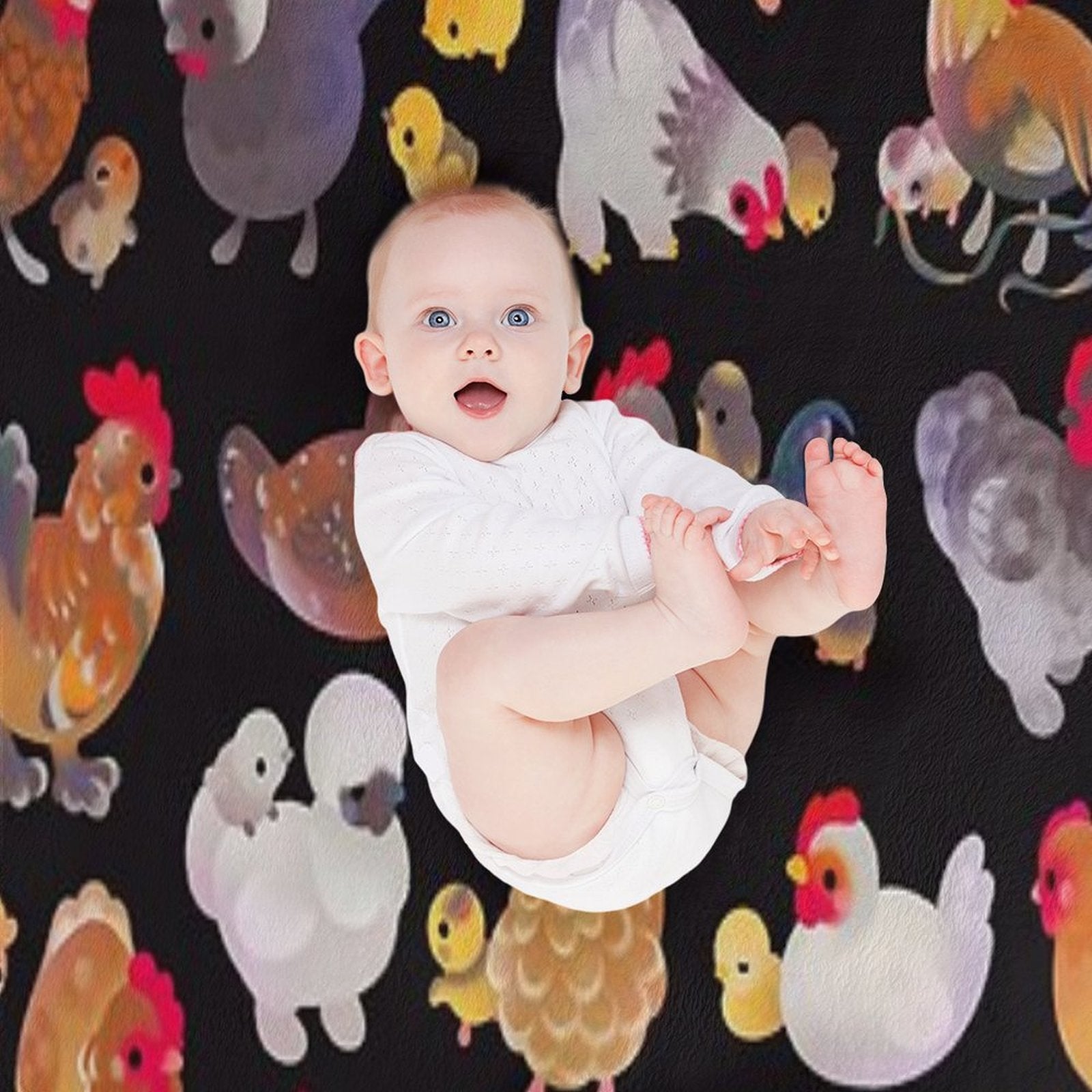 Chicken And Chick - Dark Gift-ready Throw Blanket