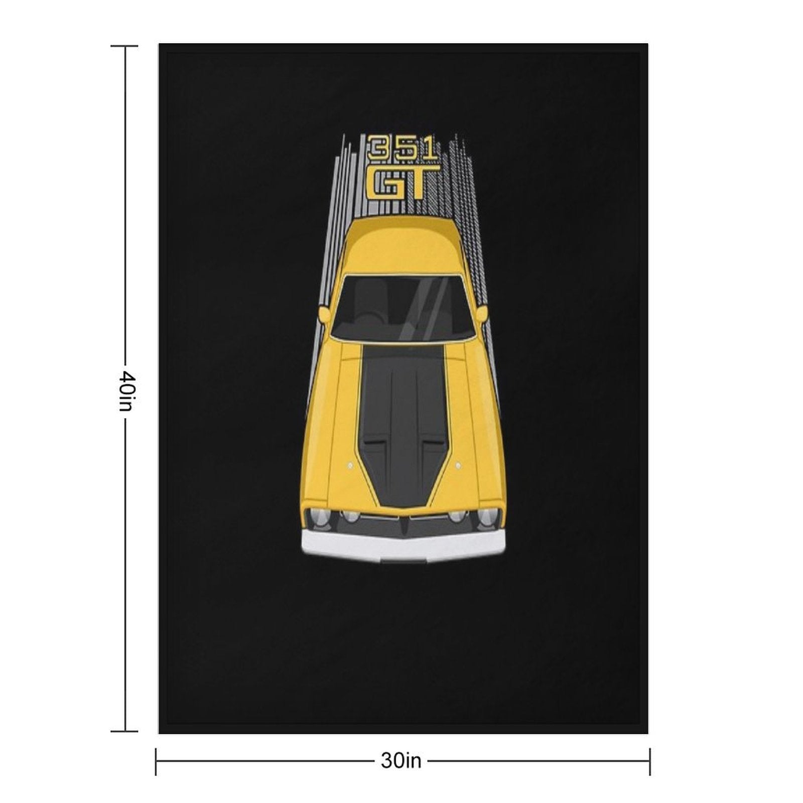 Ford Falcon XB GT 351 - Yellow Eco-conscious Throw Blanket