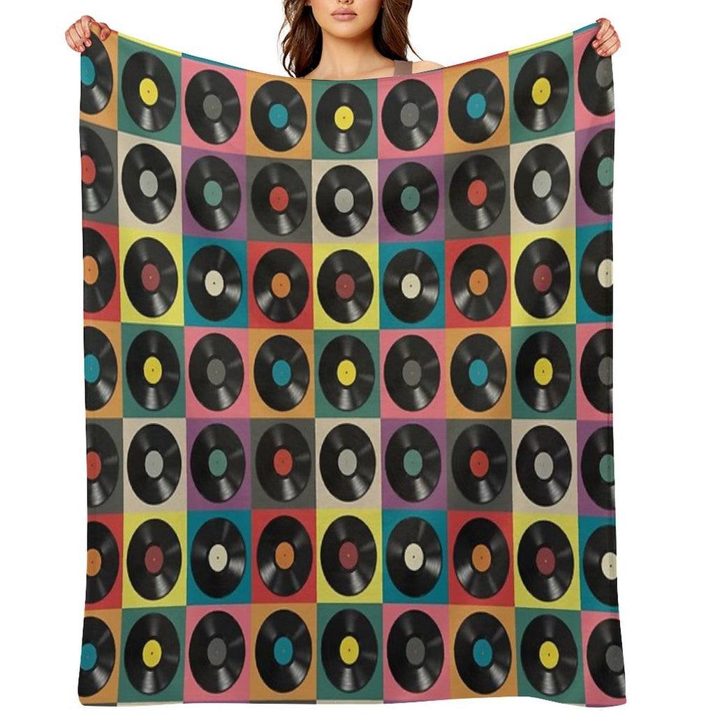 Discjockey Pattern  DJ Music Vinyl Turntables Travel-friendly Throw Blanket