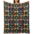 Discjockey Pattern  DJ Music Vinyl Turntables Travel-friendly Throw Blanket