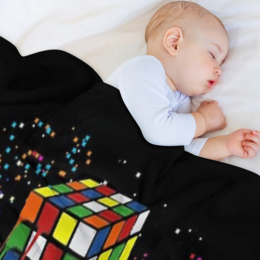 Awesome Graphic Melting Rubik Rubix Rubics Cube Durable Throw Blanket