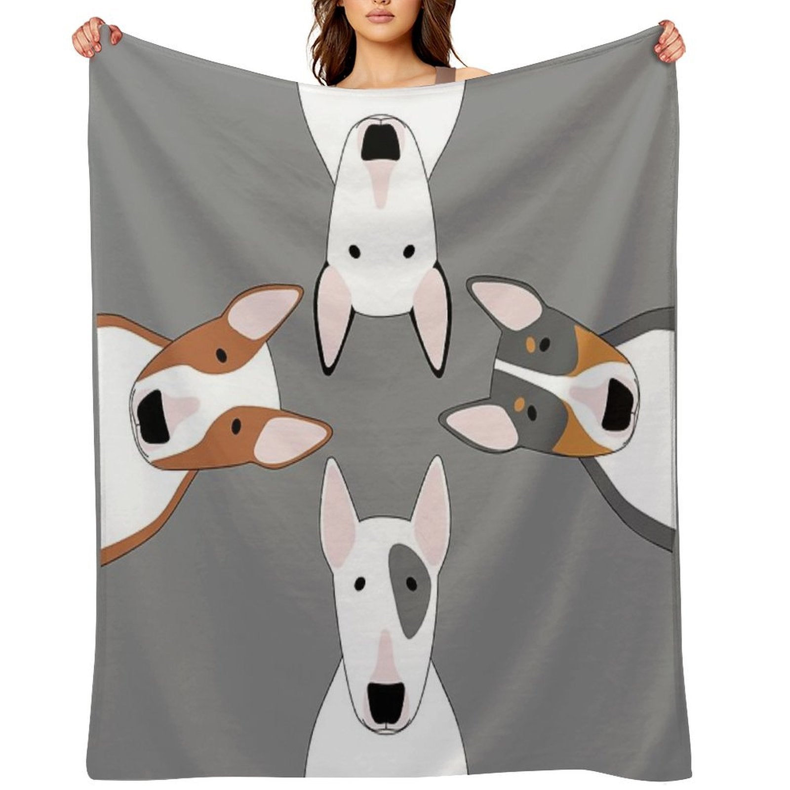 Bull Terrier Squad Machine-washable Throw Blanket